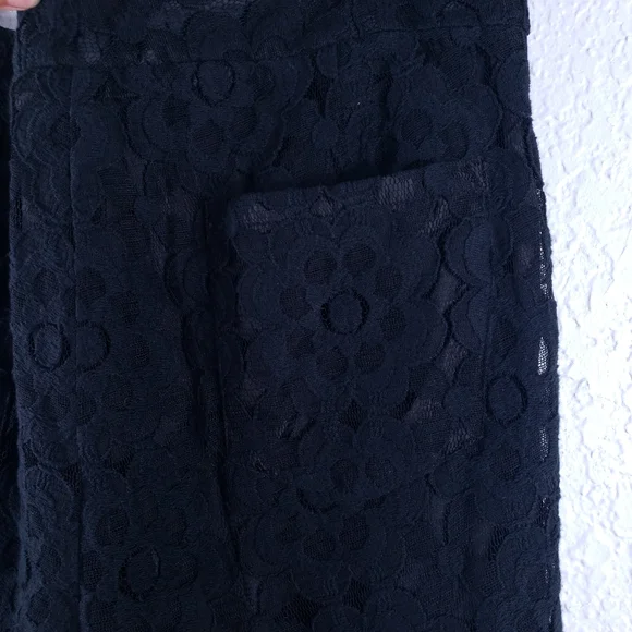 CHELSEA & VIOLET Floral Lace Print Black Pants NWT - Picture 6 of 8